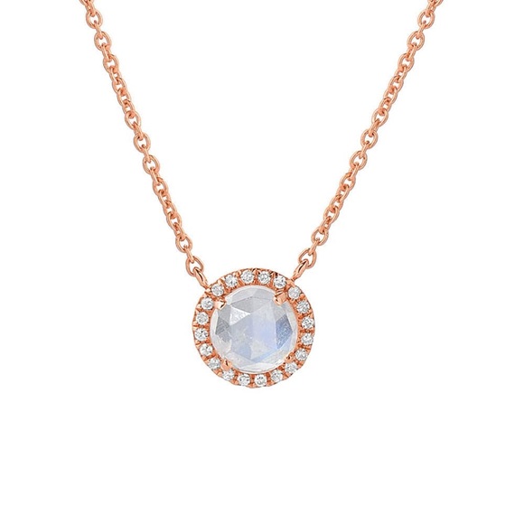 Liven Co. Diamond and Moonstone Pendant Necklace - Picture 1 of 8